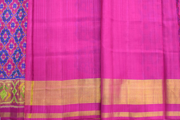Patola saree in pink and blue combination