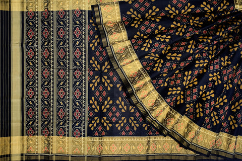 Patola saree  in full black colour