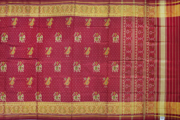 Patola saree in full red colour