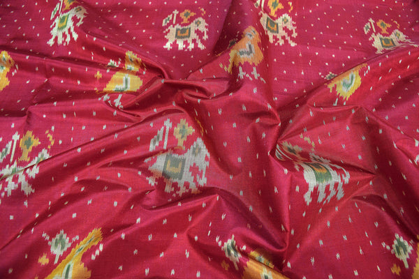 Patola saree in full red colour