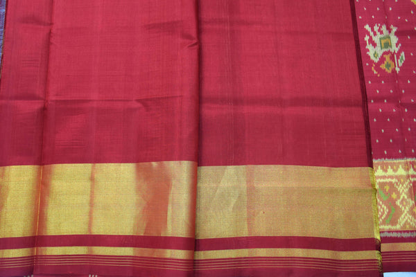 Patola saree in full red colour
