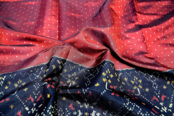 Patola saree in red and black colour