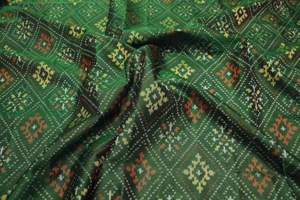 Patola saree in full green colour