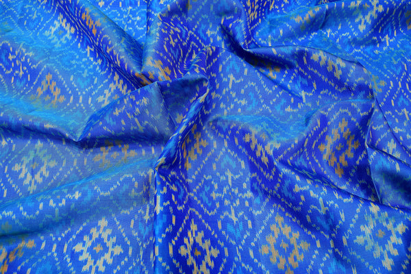Patola saree in full sky blue colour