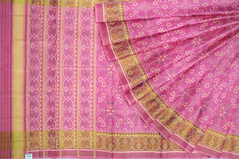 Patola saree in full baby pink colour