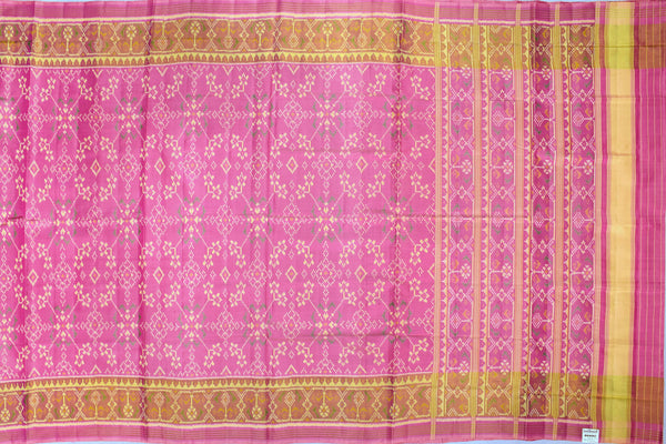 Patola saree in full baby pink colour