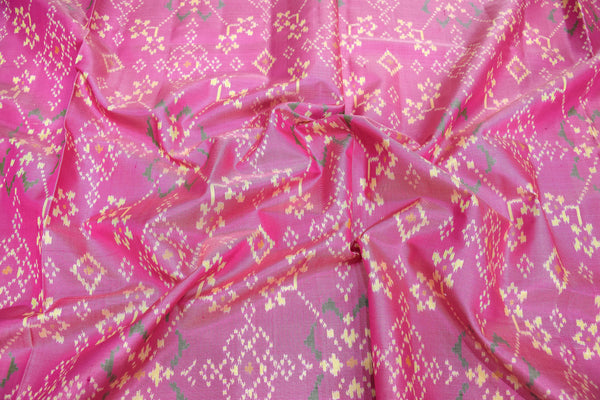Patola saree in full baby pink colour