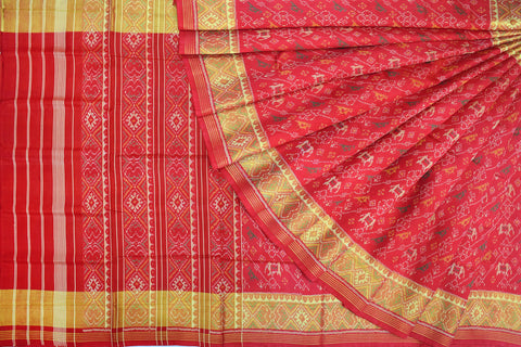 Patoal saree in full red colour