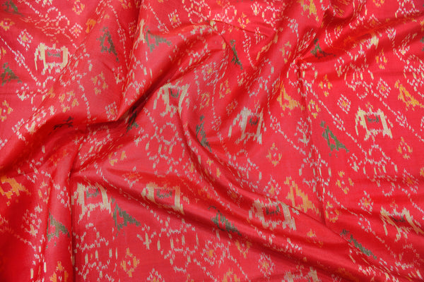 Patoal saree in full red colour