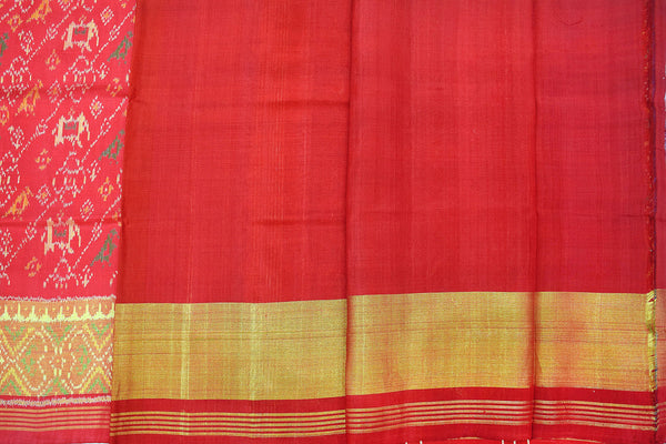Patoal saree in full red colour