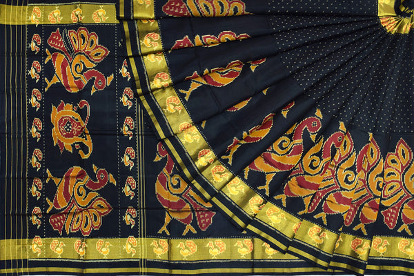 Patola saree in full black colour