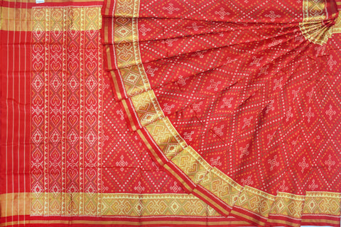 Patola saree in full red colour