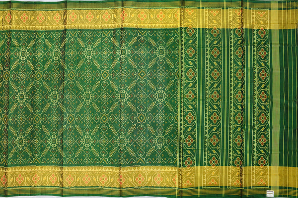 Patola saree in full green colour