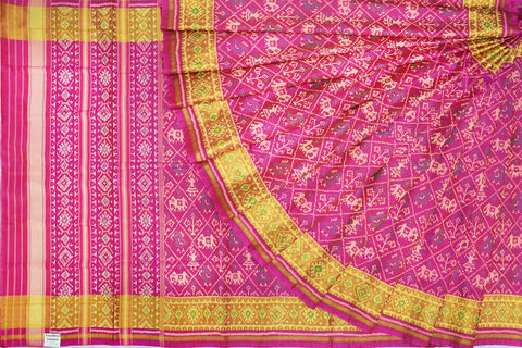 Patola saree in full pink colour