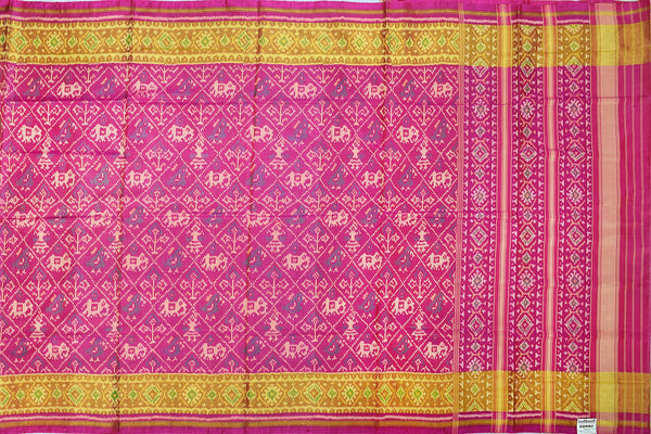 Patola saree in full pink colour