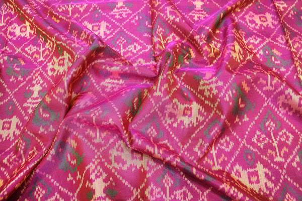 Patola saree in full pink colour