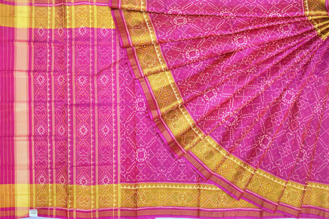 Patola saree in full pink colour