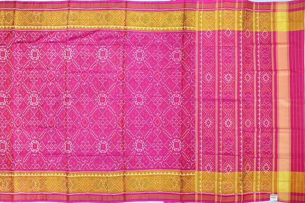 Patola saree in full pink colour