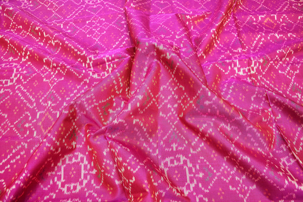 Patola saree in full pink colour