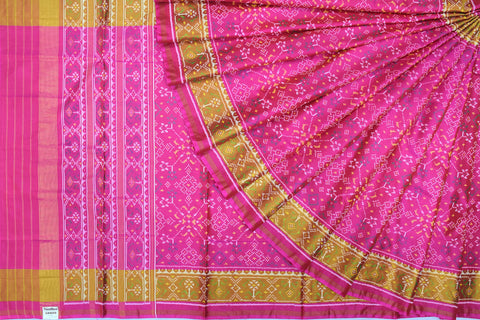 Patola saree in full pink colour