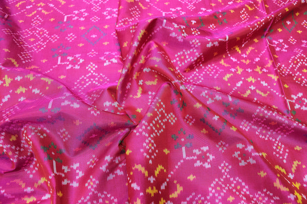 Patola saree in full pink colour