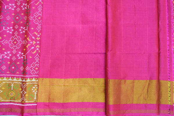 Patola saree in full pink colour