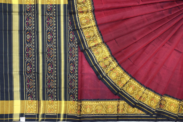 Patola saree in black and maroon combination