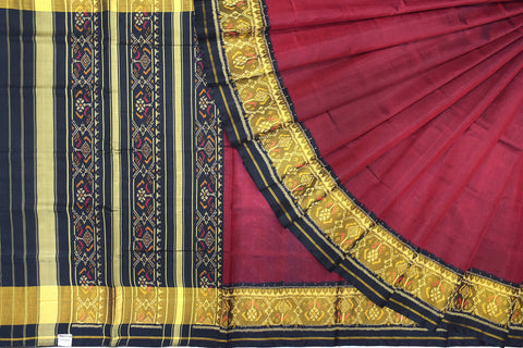 Patola saree in black and maroon combination