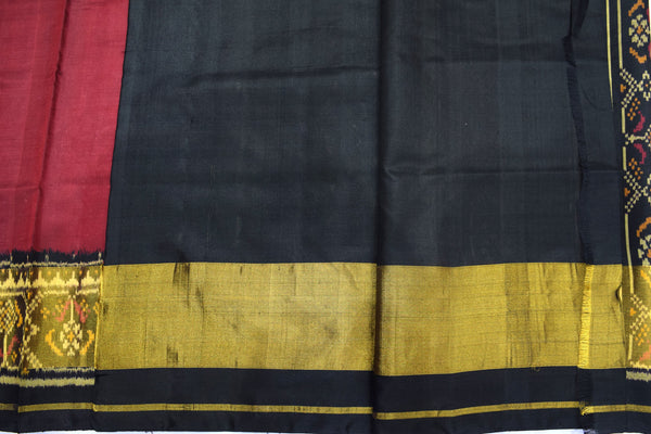 Patola saree in black and maroon combination