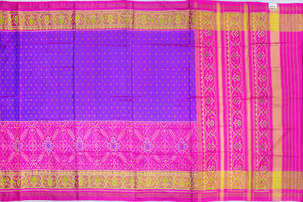 Patola saree in blue and pink combination