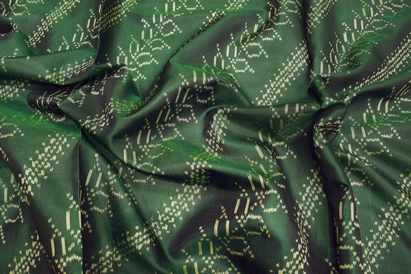 Patola saree in red,green and mustard combination