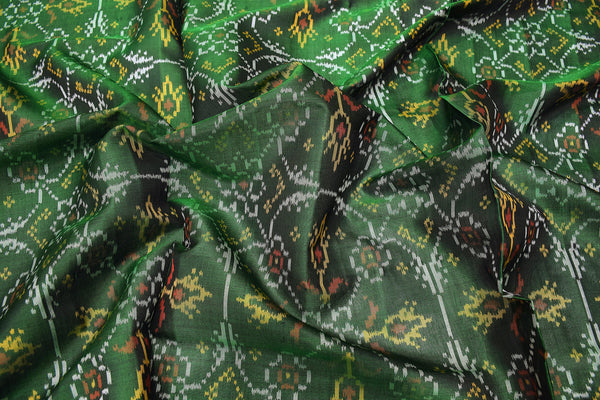 Patola saree in full green colour
