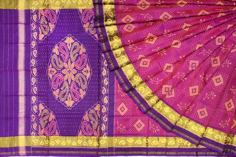 Patola saree in purple and magenta combination