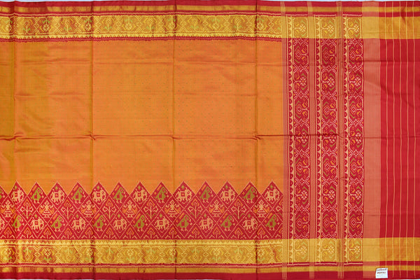 Patola saree in red and golden combination