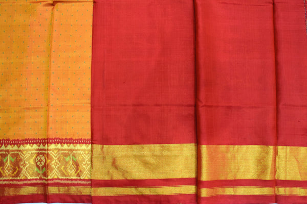 Patola saree in red and golden combination