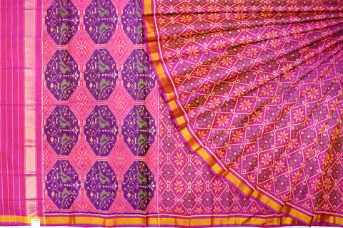Patola saree in pink and purple combination