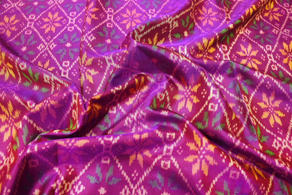 Patola saree in pink and purple combination
