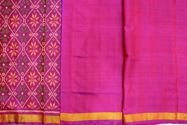 Patola saree in pink and purple combination