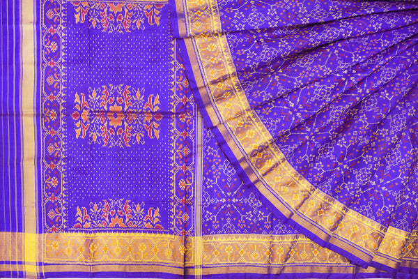 Patola saree in full blue colour
