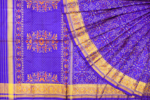 Patola saree in full blue colour
