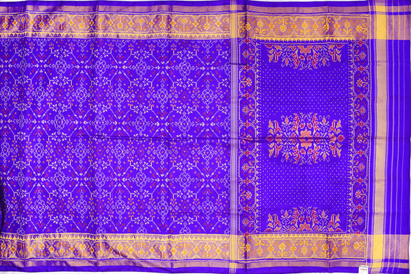 Patola saree in full blue colour
