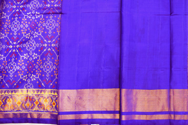 Patola saree in full blue colour
