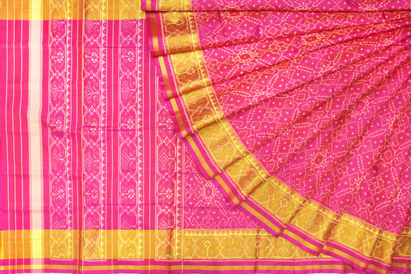 Patola saree in full pink colour