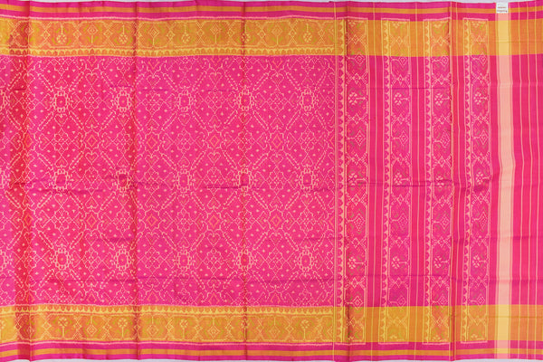 Patola saree in full pink colour