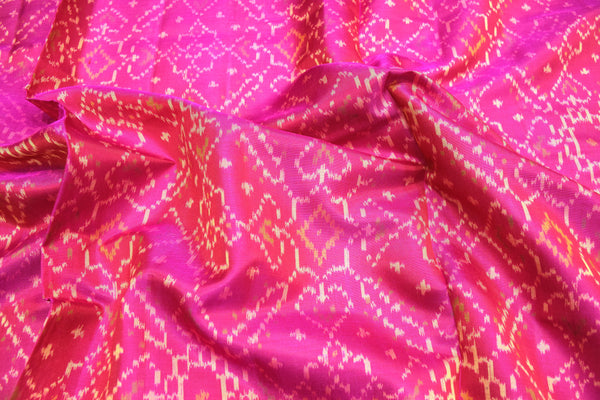 Patola saree in full pink colour