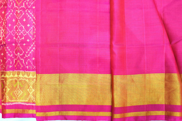 Patola saree in full pink colour