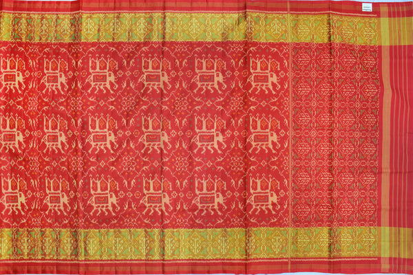 Patola saree in full red colour