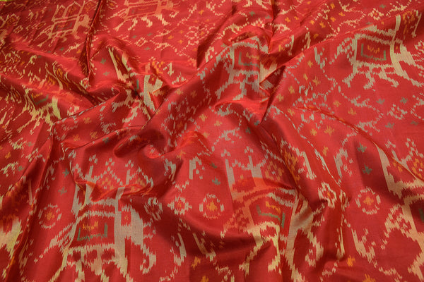 Patola saree in full red colour
