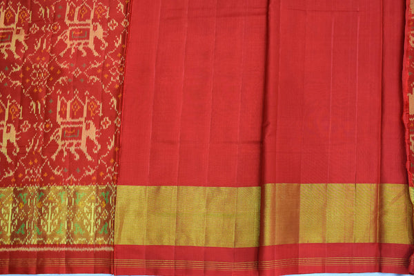 Patola saree in full red colour