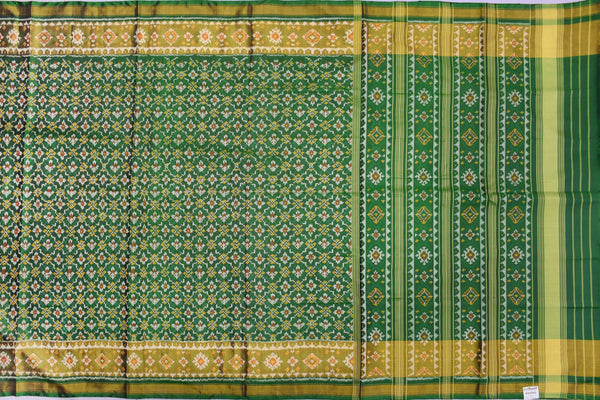 Patola saree in full green colour